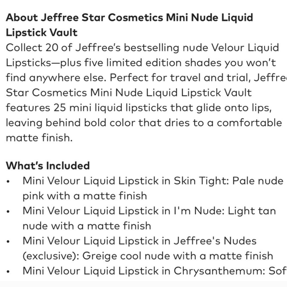 JEFFREE STAR The Nude Liquid Lipstick VAULT Set NIB - Picture 9 of 13